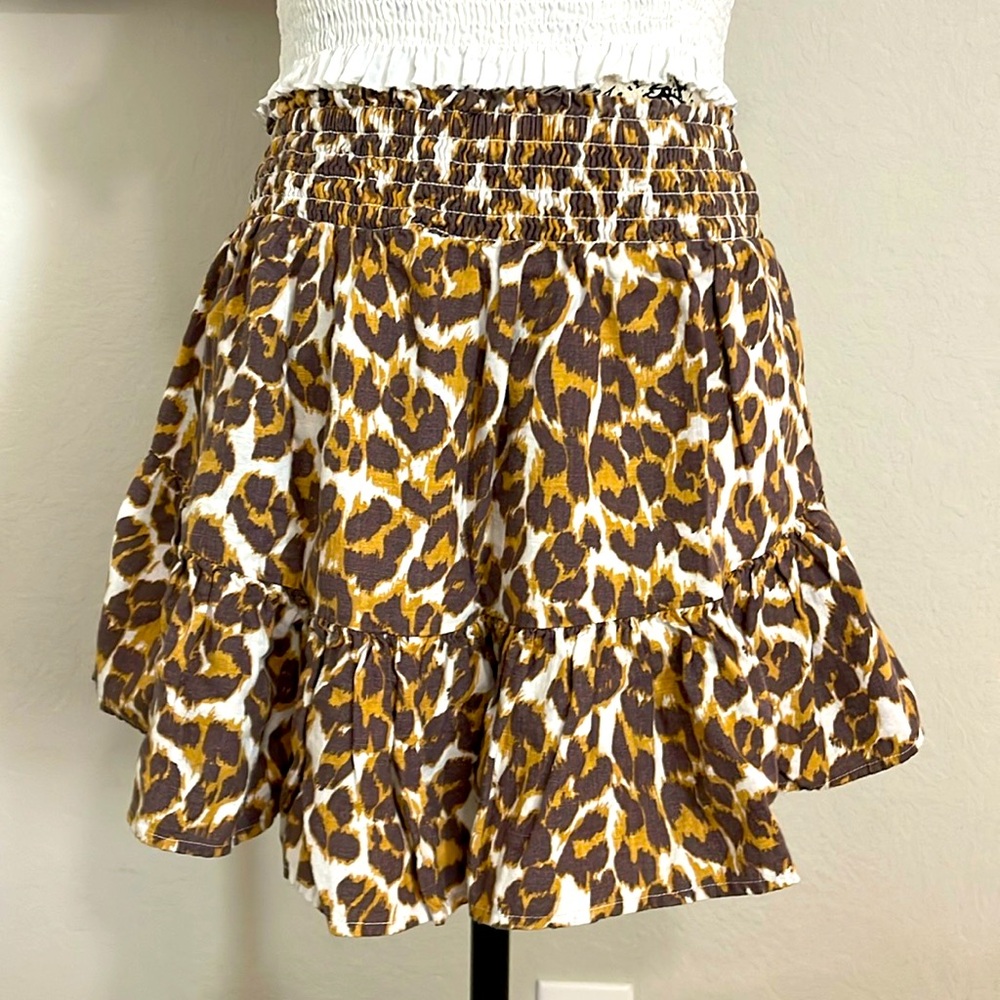 Animal Print Aeri Flare high waisted mini skirt size S